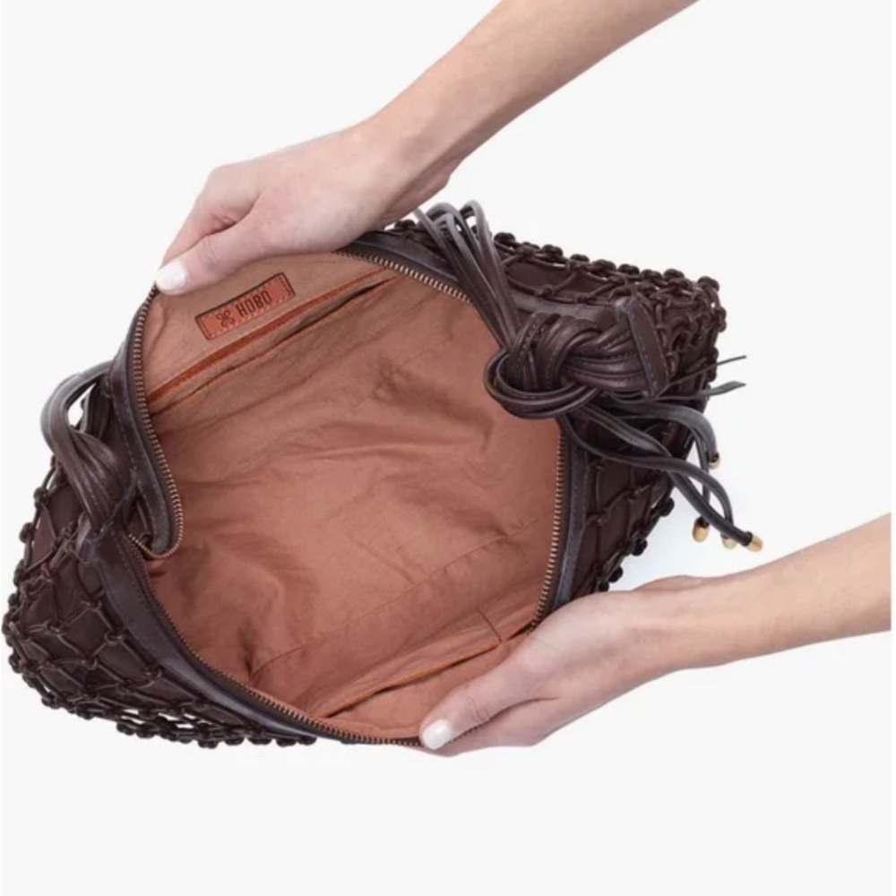 HOBO Kira Chocolate Woven Shoulder Bag - Picture 6 of 12